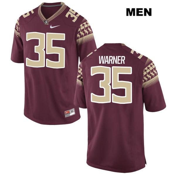 Men's NCAA Nike Florida State Seminoles #35 Leonard Warner III College Red Stitched Authentic Football Jersey UMC8369MF